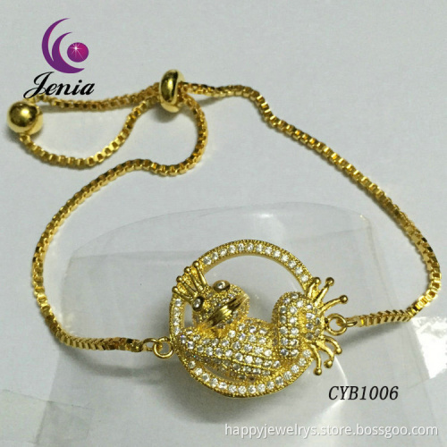 Jenia Fashion 2016 Handmade Custom Women Gemstone Gold Plated Tennis Bracelet